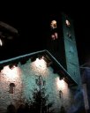 Val D'Isère's church at night